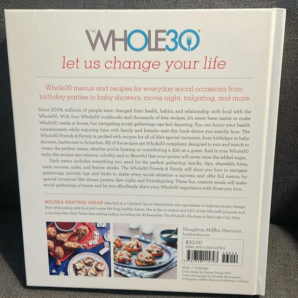 NEW without tag The Whole30 Friends and Family cookbook whole30 approved